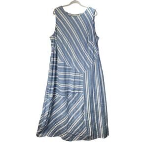 Catherines Blue and White Striped Midi Dress